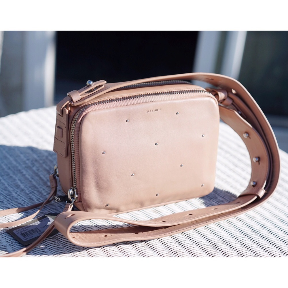 SOLD Allsaints Kathi Leather Studded Crossbody - Picture 1 of 6